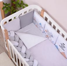 Дитячий постільний комплект Baby Veres Scandi grey (6 одиниць) сатин та велюр